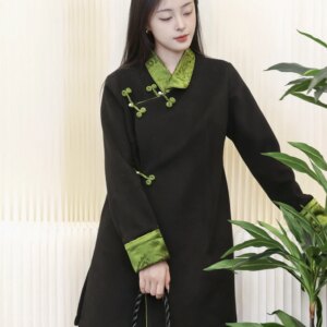 Improved Tibetan Clothing Women’s Autumn and Winter New Top Tibet Lhasa Daily Coat