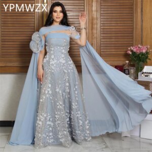 Customized Prom Gown Evening Women Party Occasion YPMWZX Asymmetrical A-line Floor Length Skirts Tulle Bespoke Dresses