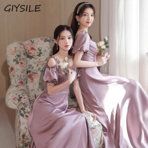 GIYSILE Purple Satin 2025 New Light Wedding Dress Spring Variety of Optional  Formal Dress Women Elegant Evening Dresses Fashion