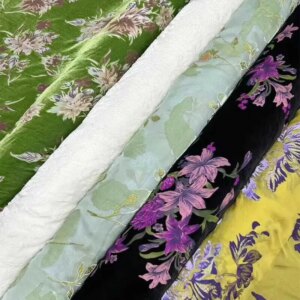 Velvet Acid Printed Lustrine Real Silk Fabric Chinese Style New Chinese Style Shirt Dress Skirt Clothes Cheongsam Silk Fabric