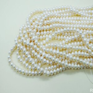 Free delivery (10 stocks/ SET)3.0-3.5mm /4.5-50mm natural white freshwater cultured pearls Loose Beads