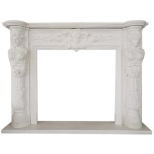 Luxury Modern Design Natural Marble Mantel Hand Carved Fireplace for Home Interior Electric Freestanding Fireplaces