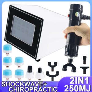  2In1 Shockwave Therapy Machine For ED Treatment Relieve Physical Chiropractic Spinal Massage Chiropractic Gun Muscle Relax 250