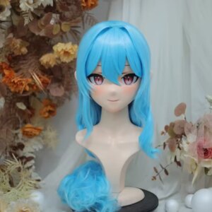 (NFD312-24)Customize Full Head With Lock Pretty Female/Girl Japanese Animego Character Kig Cosplay Kigurumi Mask Crossdress Doll