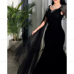 Customized Luxury Saudi Arabia Beading Formal Occasion Dresses Mermaid V-Neck Prom Dress Long Evening Party Gown فساتين الح