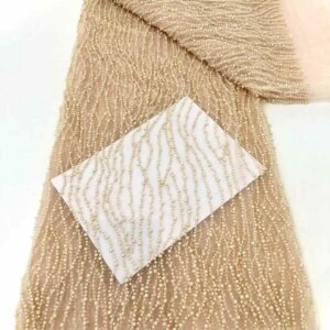 Luxurious High Quality African Handmade Beaded Lace Fabirc 2025 Sewing sequins Embroidery Nigreian Lace Fabric Women Wedding