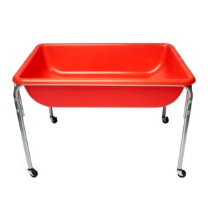 24″ Large Sensory Table, Portable Sandbox, Water Table for Kids, Red