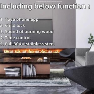 tuya wifi smart burner bio ethanol kamin electric ventless zero clearance fireplace insert