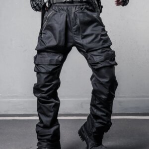 Niche Hard Core Mechanical Style Heavy Tactical Multi-Pocket Cargo Pants Popular Personalized Trousers Straight Casual for Men