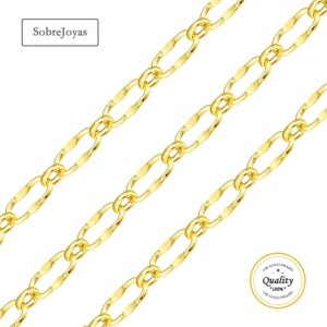 14K Gold Filled Chain 1+1 Heavy Dapped Chains Footage 3.6mm Width Lip Sequin Chain Unfinished Wholesale Jewelry Findings