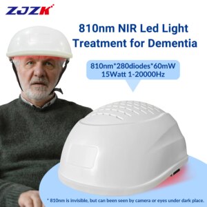 ZJZK 810nm Near-infrared Light Helmet for Brain Diseases PBM Helmet Therapy Device for Insomnia Alzheimer safe and effective