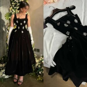 Little Daisy Customized  Classic Modern Style Formal Evening Square Collar Ball Gown Beading Velour Bespoke Occasion Dresses