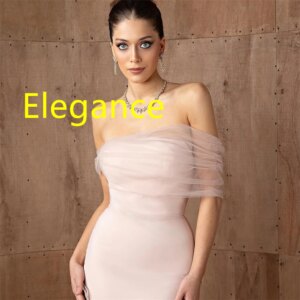 Customized Fashion Pink Jersey Evening Dress Graceful Strapless Off the Shoulder Sleeveless Zipper Back Flowers Cocktail Dress