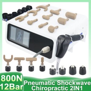 12Bar Professional Pneumatic Shockwave Therapy Machine With 20 Massage Heads For ED Treatment Back Pain Shoulder Pain Relief