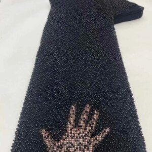 Mccarthy Nigerian Lace Fabric for Wedding Dress, Beads Embroidered, African Tulle, French Net Lace Fabric, Heavy Beads, 2025