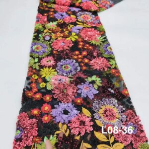 High-quality African Nigerian Elegant Embroidered Fabric 2025 French Tulle Lace Fabric With Sequin For Party Wedding