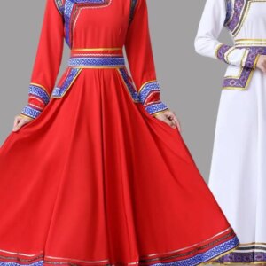 New Mongolian Dance Costume Female Minority Ethnic Style Large Swing Dress Square Performance Wear Long