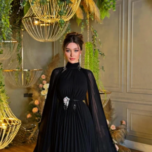 Little Daisy Customized Chiffon Rhinestone Flower Sash Graduation A-line High Collar Bespoke Occasion Gown Long Dresses Saudi Ar