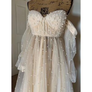 Pearl Tulle Maternity Dress Photoshoot Halo Crown SET Платье Для Беременных Para Embarazadas Платье Вечернее Baby Shower