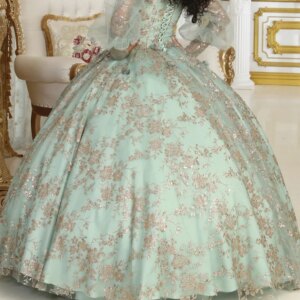 Customized Sweet 15 Girl Quinceanera Dresses With Sleeve Sequined Ball Gown Prom Dancing Queen Women Birthday Party Dress 16