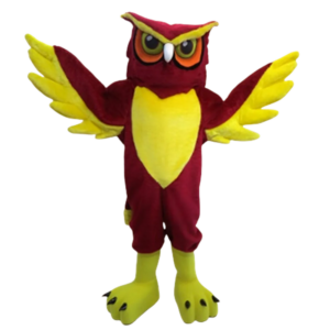 Red Night Owl Mascot Costume Adult Cartoon Character HOOT THEME Anime Cosplay Costumes Mascotte Fancy Dress Kits for School 2060