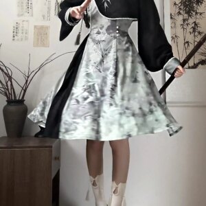 New Chinese Style Bamboo Snake Chinese Style Lolita Shawl Tops Dress Guofengsuit Suit Cos Cosplay