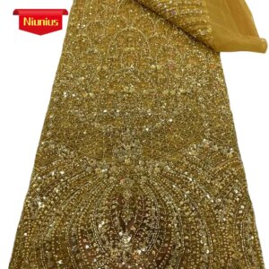 Wholesale 2025Latest Best Quality Luxurious Elegant Soft Mesh lace With Lots Beads Fabric For Wedding Evening Dresses NN1852_R