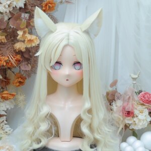 Customize Character Female/Girl Resin Kig Full Head With Lock Anime Cosplay Japanese Anime Kigurumi Mask