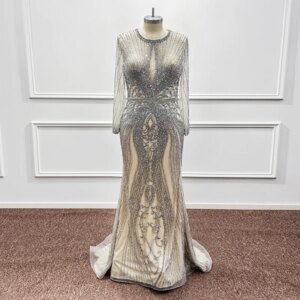 Elegant Sequin Evening Dresses Luxury Women Beading Prom Gowns Formal Party Formal Occasion Saudi Arabia Vestidos Custom Made