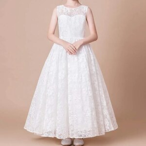 Pageant Dresses for Girls Ball Gown Flower Girl Dress Belt Sleeveless Girl Communion Elegant Dress First Communion Girl Dresses