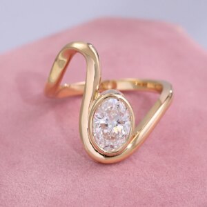 Provence Luxury Snake Style Ring 14K18KGold Oval Cut IGI D/VS1 Lab Diamonds Rings for Women’s Party  Personalized Custom