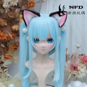 (NFD-47-22)Customize Full Head With Lock Crossdress Doll Female/Girl Japanese Anime Cartoon Character Kig Cosplay Kigurumi Mask