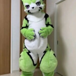 Furry Husky Fursuit Dog Bent Legs Mascot Costume for Cosplay Party