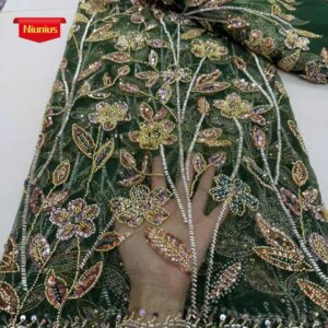 2025Latest Superior Quality Luxurious Elegant Soft Mesh lace With Lots Stones Fabric For Wedding Evening Dresses NN1875_R