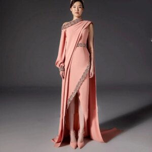 Muloong One-shoulder Sweep Train Women Elegant And Pretty Luxury Prom Dress