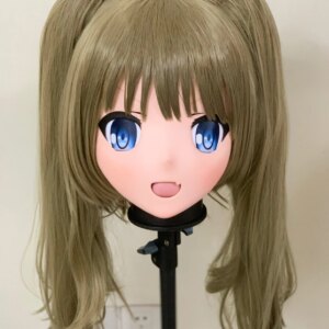 Customize Character Female/Girl Resin Kig Full Head With Lock Anime Cosplay Japanese Anime Kigurumi Mask
