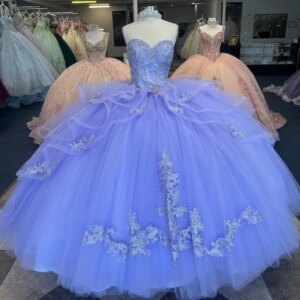Lilac Quinceanera Dress Off The Shoulder Lace Applique Sequins Beading Tull Mexican Sweet 16 Vestidos De XV 15 Anos