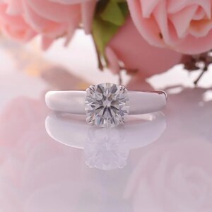 Provence 10K/14K/18K Moissanite Diamonds Eternity Ring for Women 1CT D Color VVS1 Women’s Promise Rings Round Cut Rings