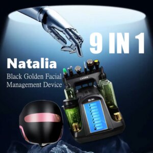 2025 Best 9 in 1 Black Gold Facial Skin Care Machine Professional Multifunctional Beauty Device for Anti-Aging & Rejuvenation