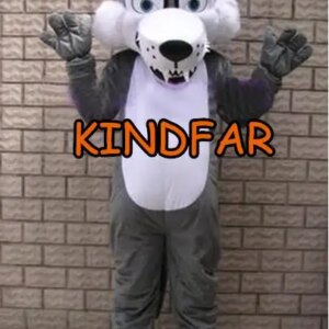 New Adult Hot Sale Foam Cute Gray Wolf Cartoon Mascot Costume Plush Christmas Fancy Dress Halloween Mascot Costume