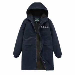 Foreign Trade Russian Cotton Long Jacket Winter Warm Retro Soviet Commander’s Fleece Hooded Coat World War II Style Overcoat
