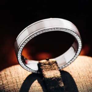 Provence 14K solid gold wedding band DEF/VVS lab diamond engagement rings for men classic matte personalized custom promise gift