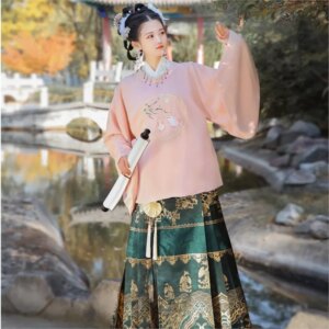 Traditional stand collar Hanfu Chinese style embroidered version daily suit