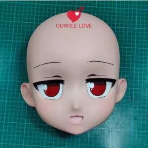 (GLA0403)Customize Character Resin Half Head Japanese Animego Cosplay Crossdressing Doll Anime Kigurumi Mask With Eyes And Wig