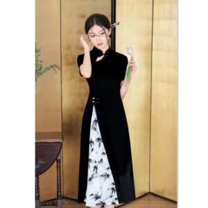 Suhang Improved New Chinese Modal Cheongsam Qi Pao Skirt Spring and Summer Fashion Improvement Young