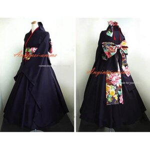 fondcosplay Japan Kimono Gothic Lolita Punk Fashion black cotton Dress Cosplay Costume CD/TV[CK1008]