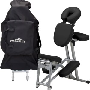 Portable Massage Chair Ergo Pro II – Ultra-Strong, Lightweight, Folding Tattoo Spa Massage Chair with Wheels & Carry Case
