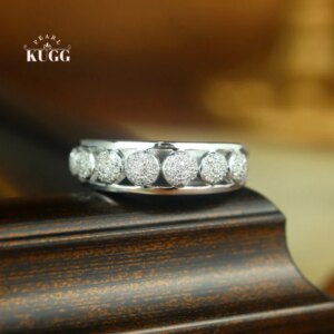 KUGG 100% 18K White Gold Rings Fashion Shiny Design 0.30carat Real Natural Diamond Engagement Ring for Women High Party Jewelry