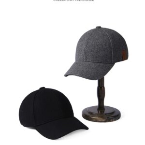 Elegant fashion high luxury deep top black baseball cap circumference