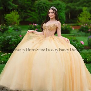 Sparkly Flowers Quinceanera Dresses Ball Gown Bow With Cape Applique Bead Flowers Off Shoulder Sweet 16 Dress Lace-up Vestido